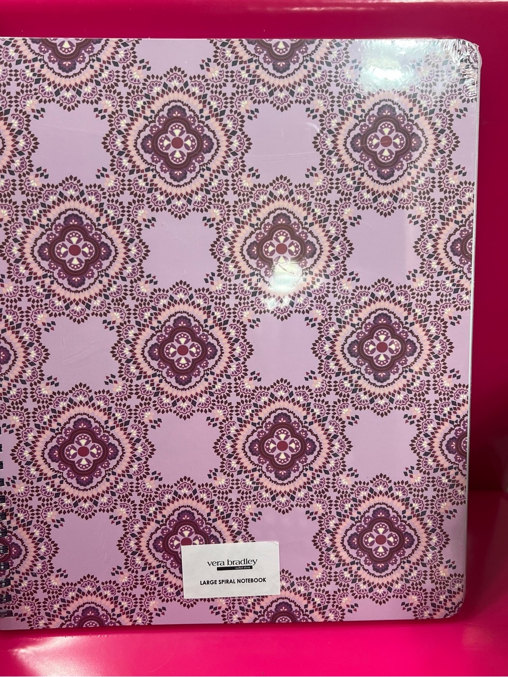 Vera Bradley LAVENDER MEDALLION Large Spiral Notebook College Rule